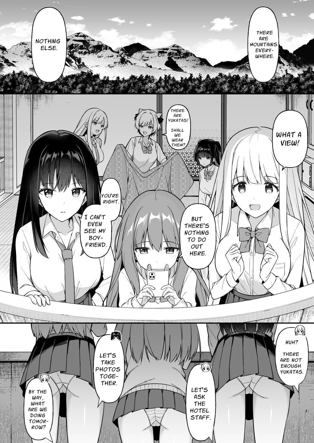Hentai Manga Comic-Gals on a Hot-spring Inn Trip are Shown Who's Boss by their Big Dick Waiter-Read-4